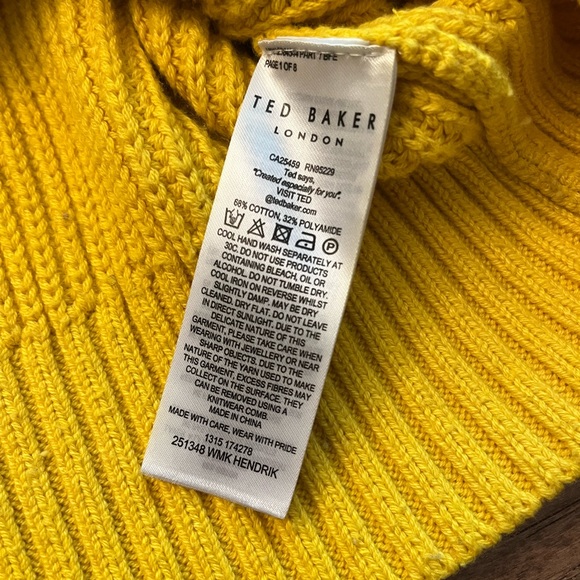 Ted Baker Hendrik Knit Crewneck Sweater in Yellow, Size 4 (Large) - Picture 16 of 16